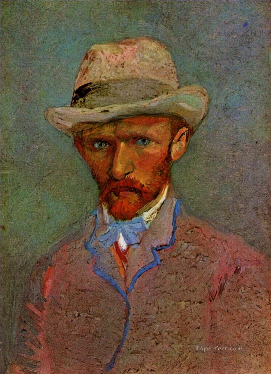 Autorretrato con sombrero de fieltro gris 1887 Vincent van Gogh Pintura al óleo